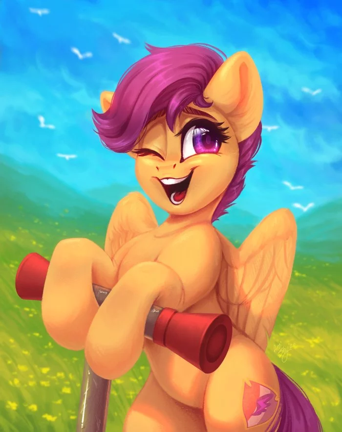 Скуталу - My Little Pony, Scootaloo, PonyArt, Amishy