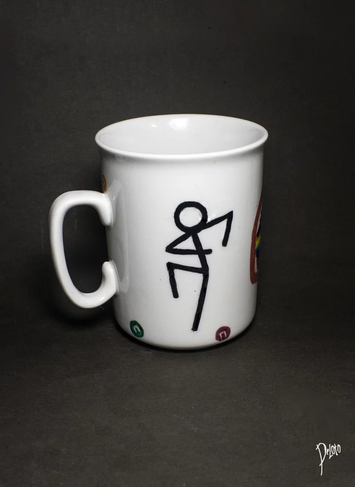 Mug with taste 2007 - My, Кружки, Handmade, Needlework without process, 2007, Upyachka, Painting, Old school, Oldfags, Longpost