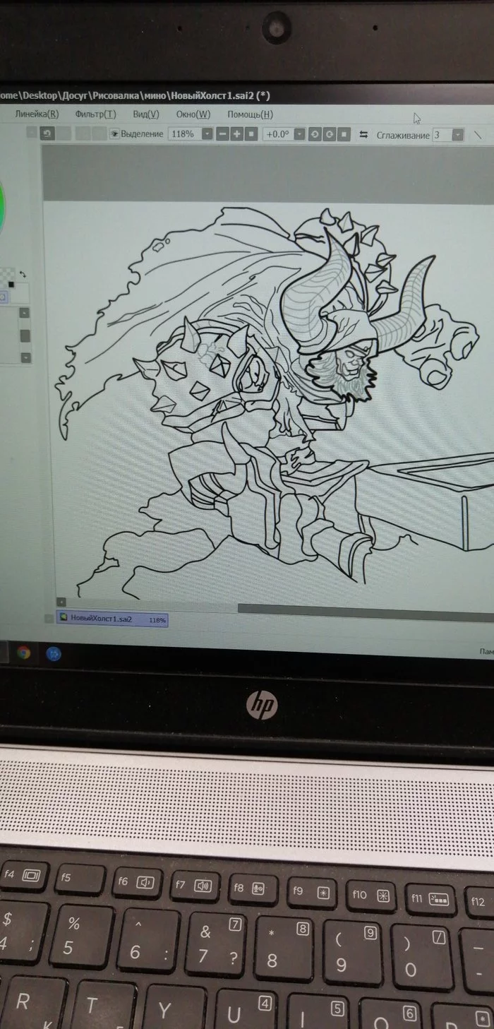 Minotaur. I drew the skin. Mobile Legends: Bang Bang - My, Mobile Legends, Minotaur, MOBA, Longpost