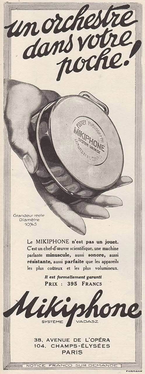 Mikiphone pocket phonograph, 1926 - Phonograph, Technics, Rarity, Antiques, Longpost