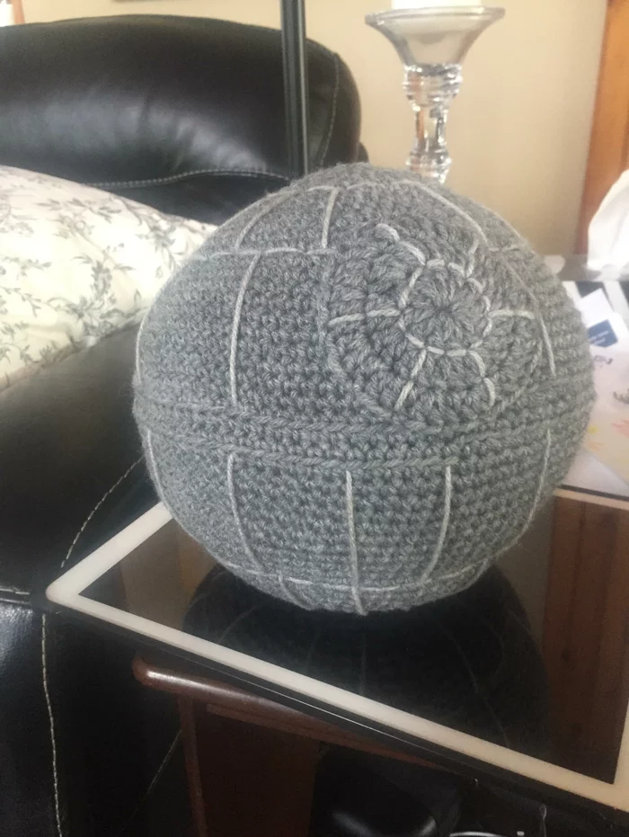My daughter knitted me this Death Star for Father's Day - The photo, Presents, Father, Daughter, Holidays, The Death Star, Star Wars, Reddit