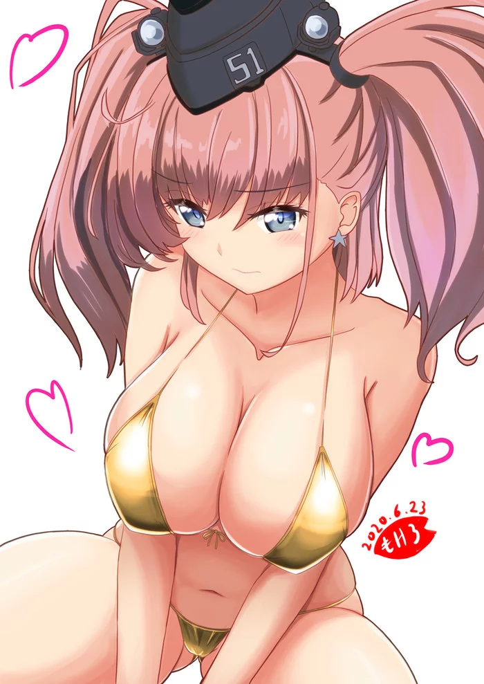 Golden Atlanta - NSFW, Kantai collection, Atlanta, Anime, Anime art, Bikini, Swimsuit, Sugoi dekai