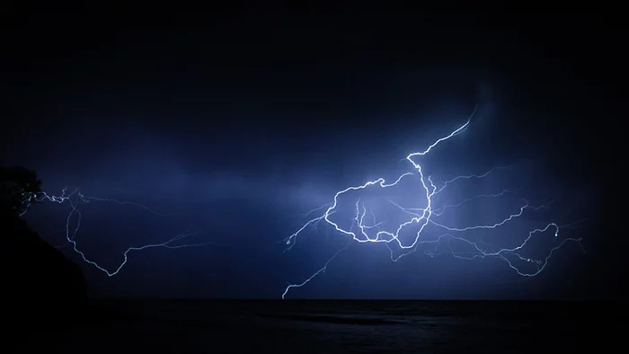 Lightning over the sea - My, The photo, Sony, Lightning, Sea, Longpost