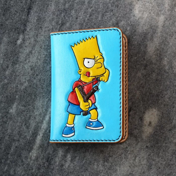Bart Simpson - My, The Simpsons, Bart Simpson, Handmade, Cardholder, Wallet, Longpost, Needlework with process