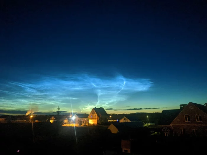 Glowing clouds. - My, Sky, Ufa, Noctilucent clouds