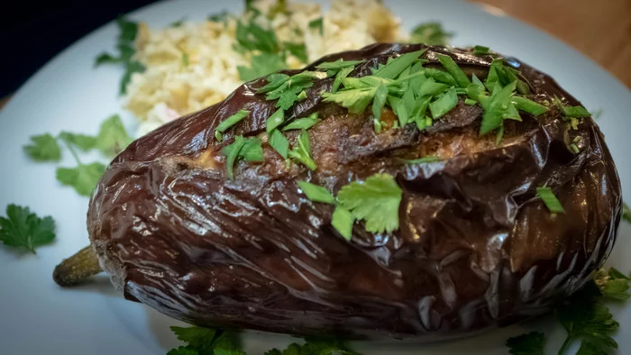 Eggplant in the oven - My, Food, Recipe, Yummy, Cooking, Video recipe, Menu, Dish, Kitchen, Longpost