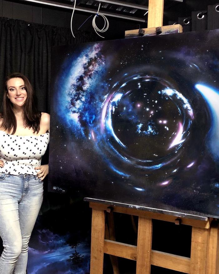 This is just some real space art! - Art, Space, Painting, beauty, Girls, Luminescence, Artist, Video, Longpost