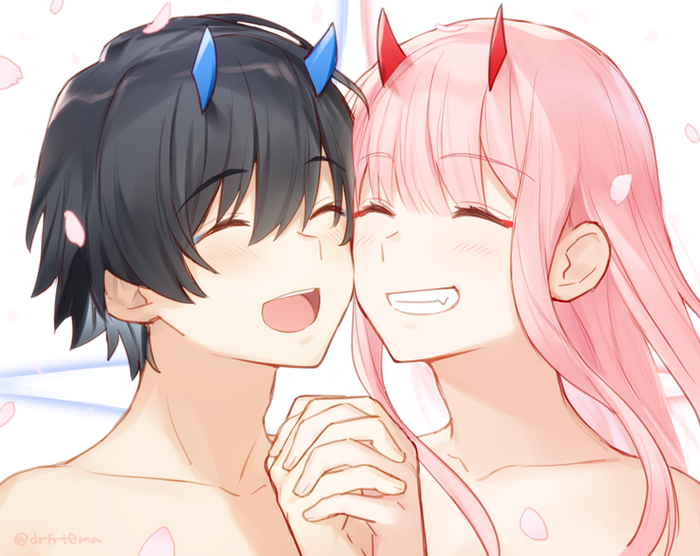    .   , Darling in the Franxx, , Zero Two, Hiro