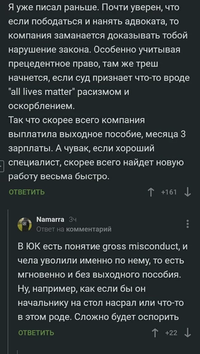 Скрин жизни серых важны - Комментарии, Black lives matter, Увольнение, План, Большой Лебовски, Политкорректность, Расизм, Длиннопост