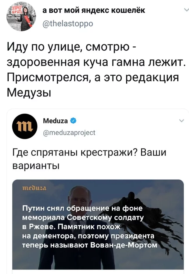 The opposition press hits another rock bottom - Jellyfish, Propaganda, Vladimir Putin, Twitter