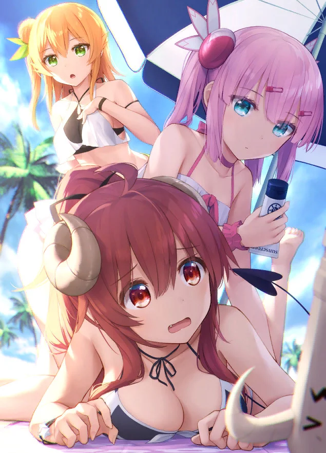 City Devil - Yoshida Yuuko, Machikado Mazoku, Chiyoda Momo, Anime art, Anime, Swimsuit