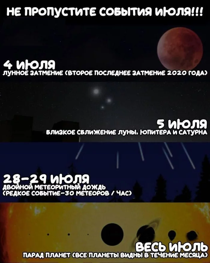 Main events of July) - Space, Eclipse, July, Events