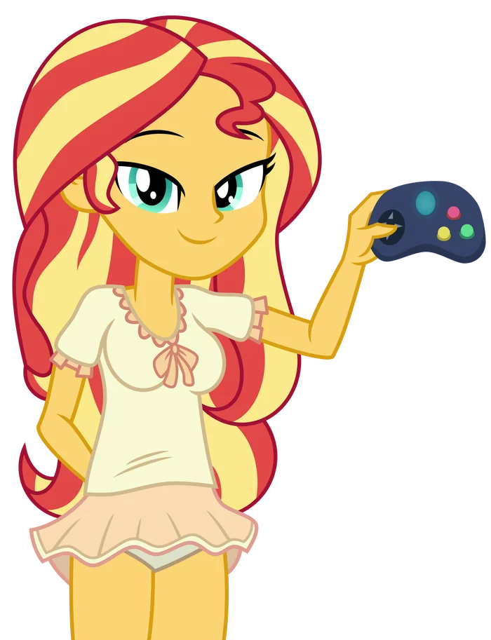 Shall we play? - My little pony, Equestria girls, Sunset shimmer, Gamer Girls, Mlp-Vectorclub