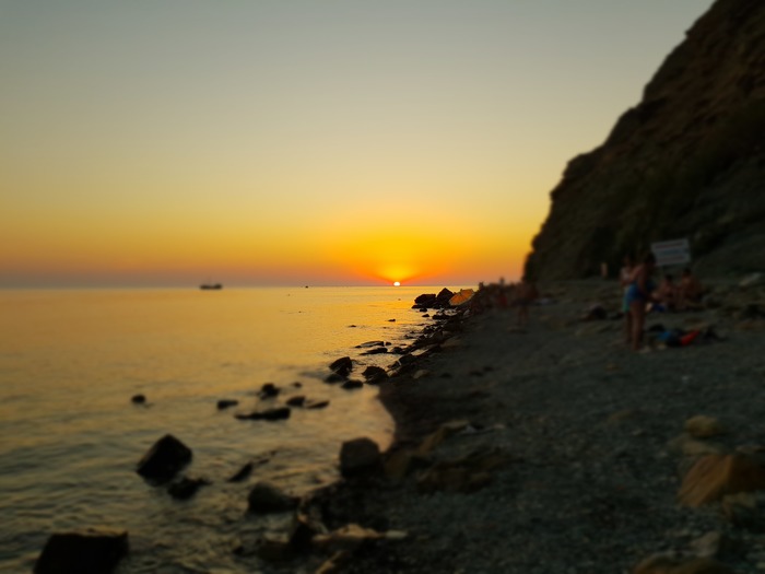 Sunset on the shore - Black Sea, Summer, Beach, The photo