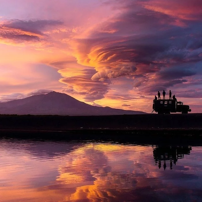 Clouds over the volcanoes of Kamchatka - Clouds, Kamchatka, Volcano, Russia, Nature, The photo, Volcanoes of Kamchatka