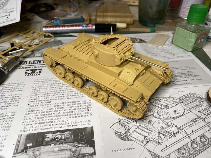 Infantry tank Valentine Mk. II/IV in 1:35 scale - My, Tamiya, Scale 1:35, Tanks, Painting, Modeling, Great Britain, The Second World War, Longpost