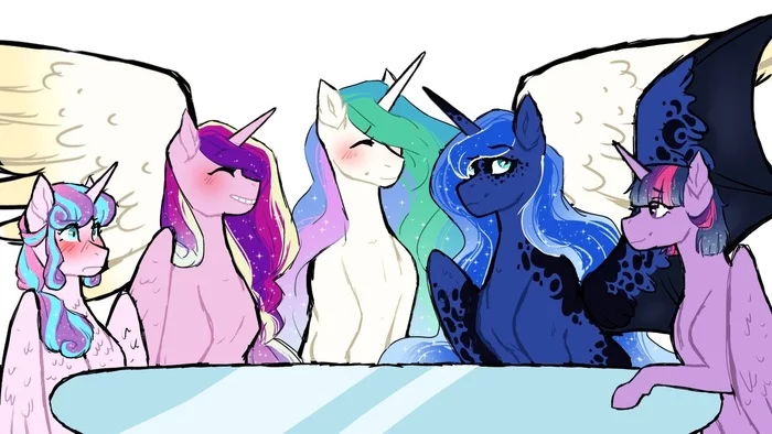 Welcome to the family, Flurry - My little pony, Princess luna, Princess celestia, Princess cadance, Twilight sparkle, Flurry heart