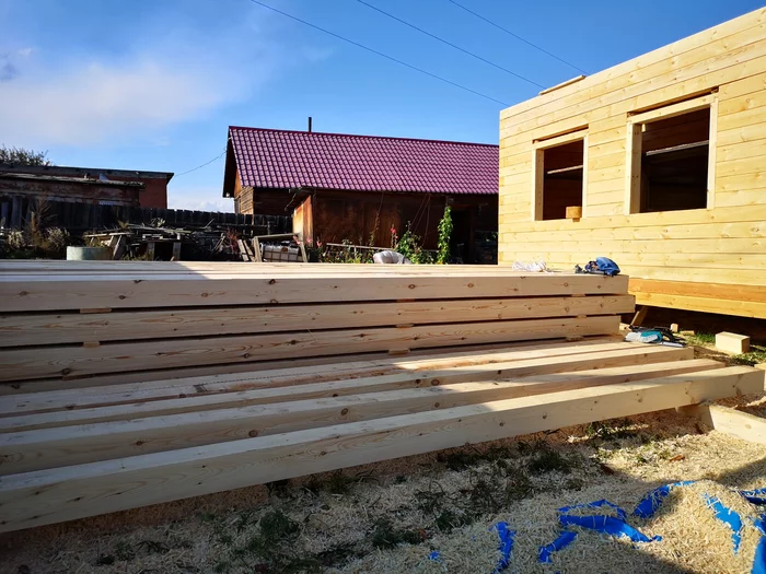 I am building a box house from fresh wood, prices - My, Building, House, Dacha, With your own hands, Work, Video, Longpost