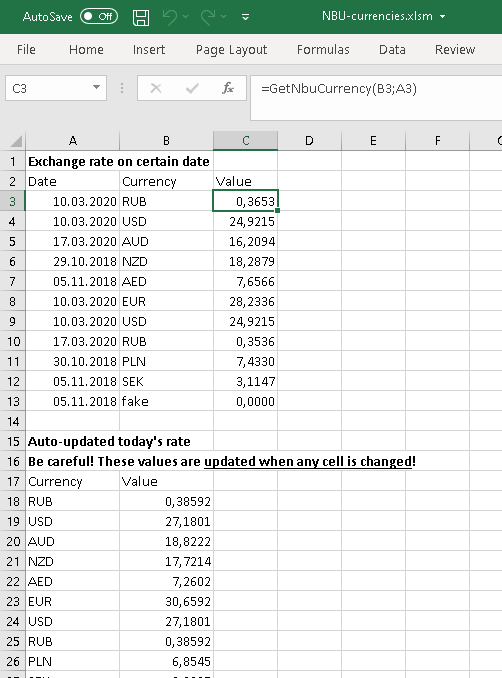 Exchange rates from the NBU website in VBA - My, Microsoft Excel, Vba, Exchange Rates, Longpost