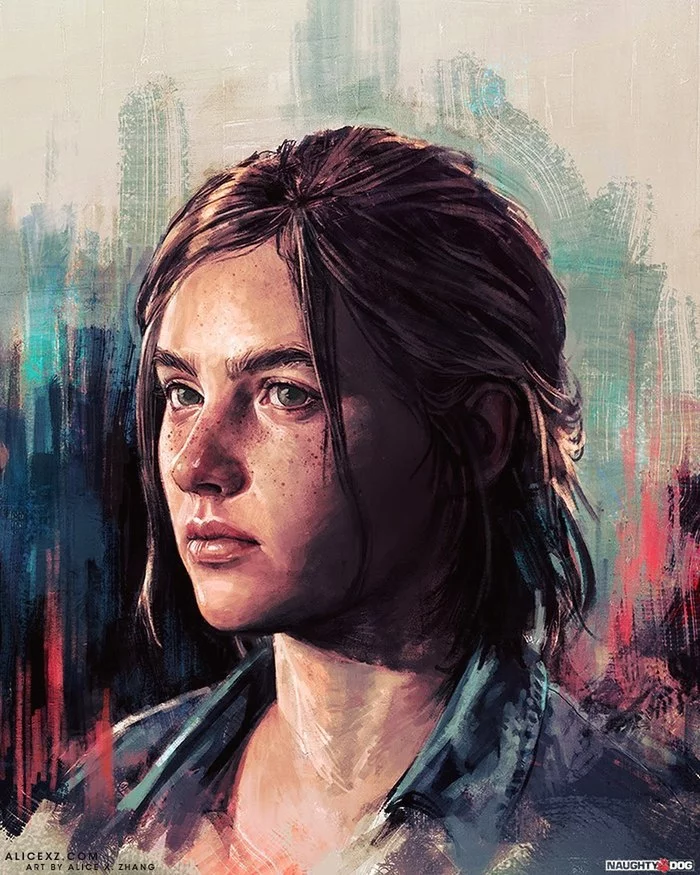 Ellie - Рисунок, The Last of Us 2, Элли, Alice X Zhang, Арт, Компьютерные игры