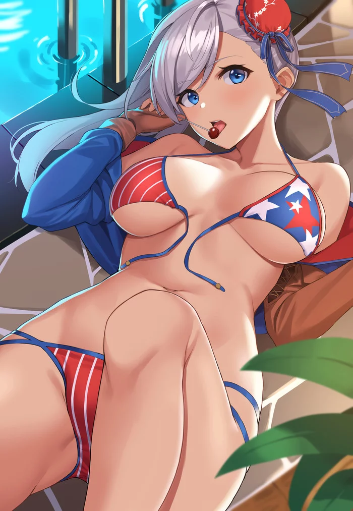 Musashi - NSFW, Арт, Эротика, Fate, Fate Grand Order, Miyamoto musashi, Сиськи, Купальник, Бикини, Длиннопост