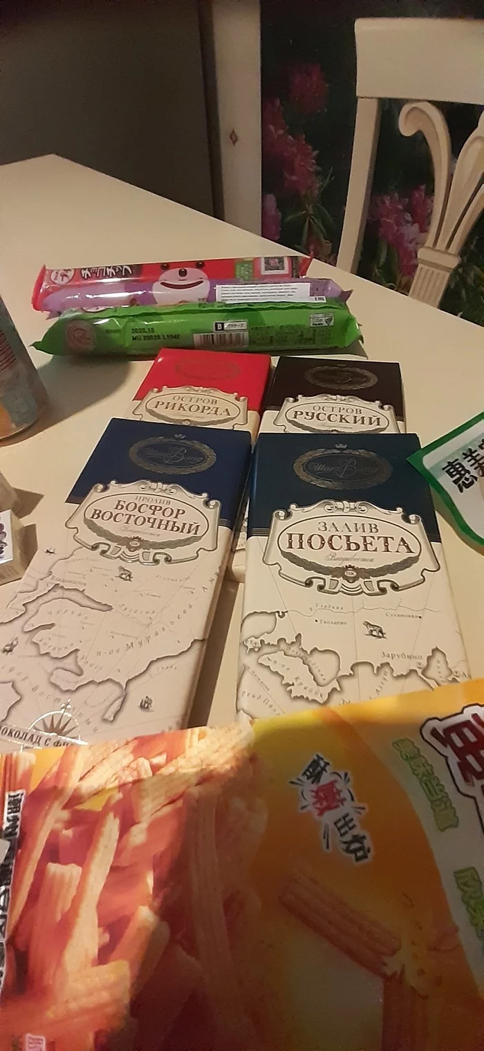 Посылка из Большого Камня - Моё, Обмен подарками, Посылка, Шоколад, Еда, Кот, Длиннопост, Отчет по обмену подарками