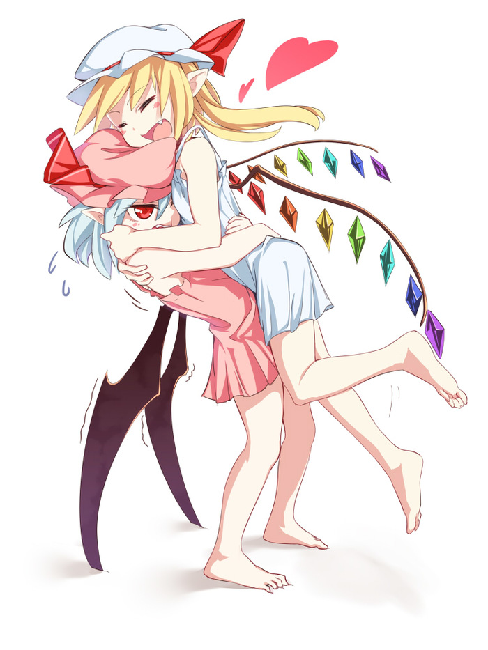 Hugs~ Remilia Scarlet, Flandre Scarlet, Touhou, Anime Art, , 