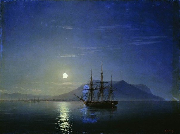 Moonlit nights in the paintings of Ivan Aivazovsky - Aivazovsky, Artist, League of Artists, Art, Painting, moon, Sea, beauty, Longpost