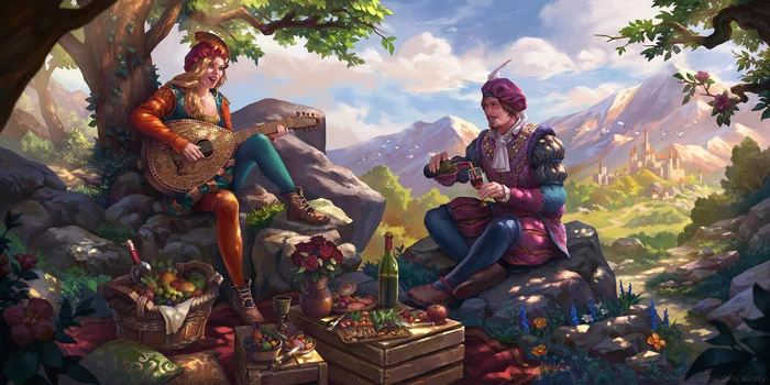 Picnic - Art, Fan art, Witcher, The Witcher 3: Wild Hunt, Priscilla, Buttercup, Agus sw