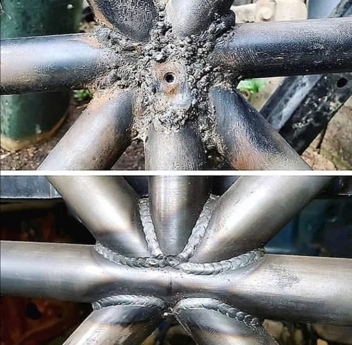 Before and after cleaning the seam - Images, Welding, Welder, Iron