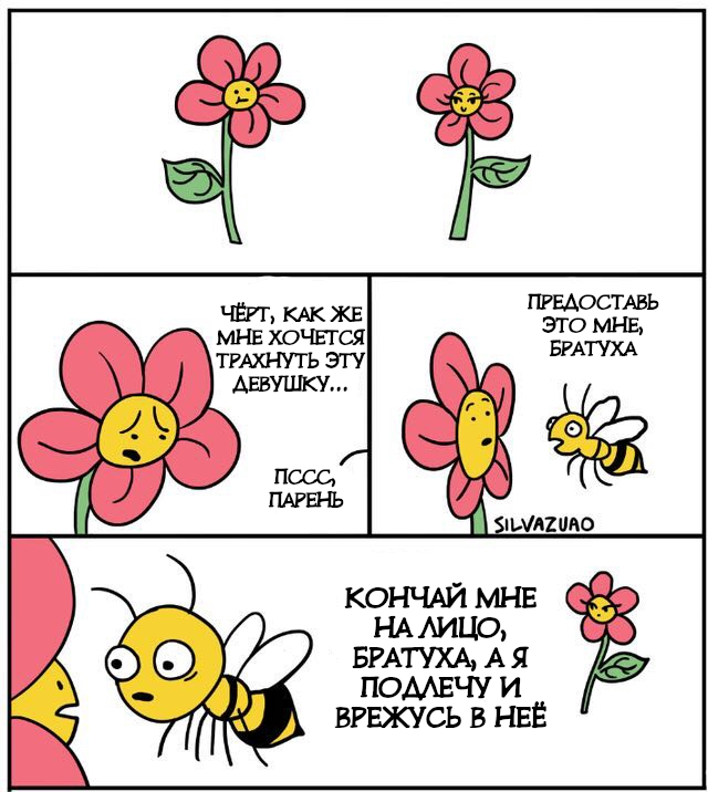 Flowers - NSFW, Flowers, Comics, Wasp, Pollen