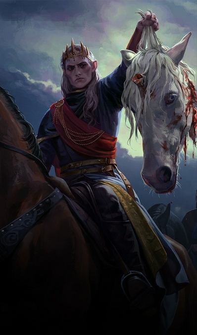 Gwent the Witcher card game: King of the Wild Hunt and the Elves Aen Alle Auberon Muirketach - Gwent, The Witcher 3: Wild Hunt, Witcher, Games, Art, Kki, Longpost