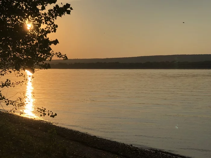 Hot sunset on the Volga - My, River, Summer, Sunset, Volga river