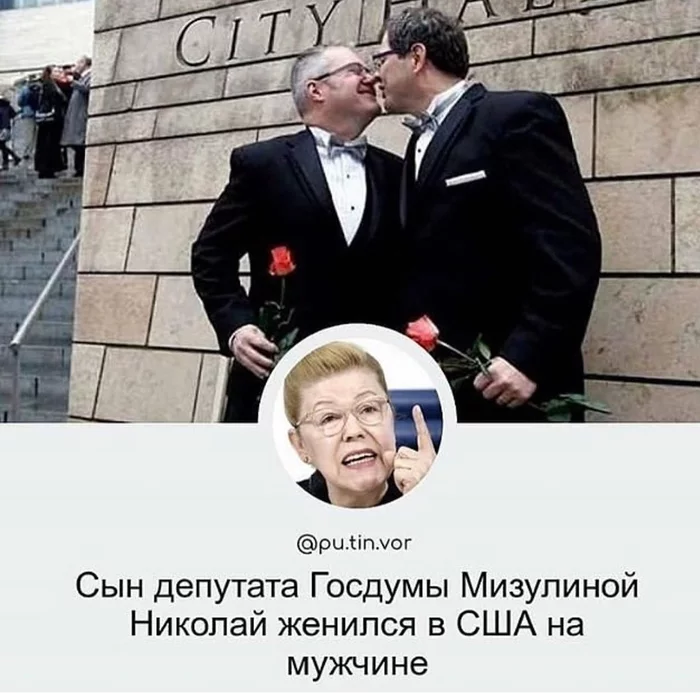 The braces crackled... Mizulina's son got married - Elena Mizulina, LGBT, Braces
