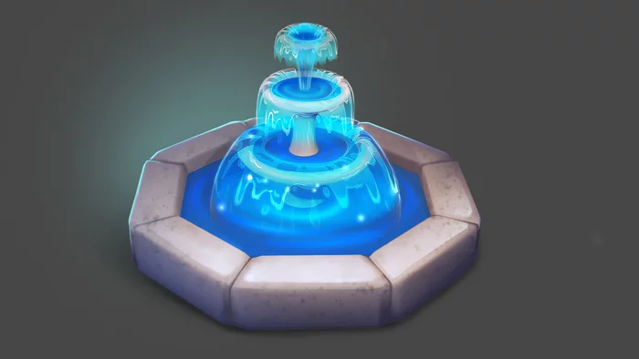 Fountain smear - My, 3D, Game art, 3D graphics, Casual, Indiedev, Mobile games, Longpost