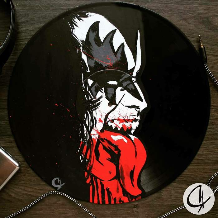 Vinyl records painted by me - My, Drawing, Vinyl records, Artist, League of Artists, Freddie Mercury, David Bowie, Longpost