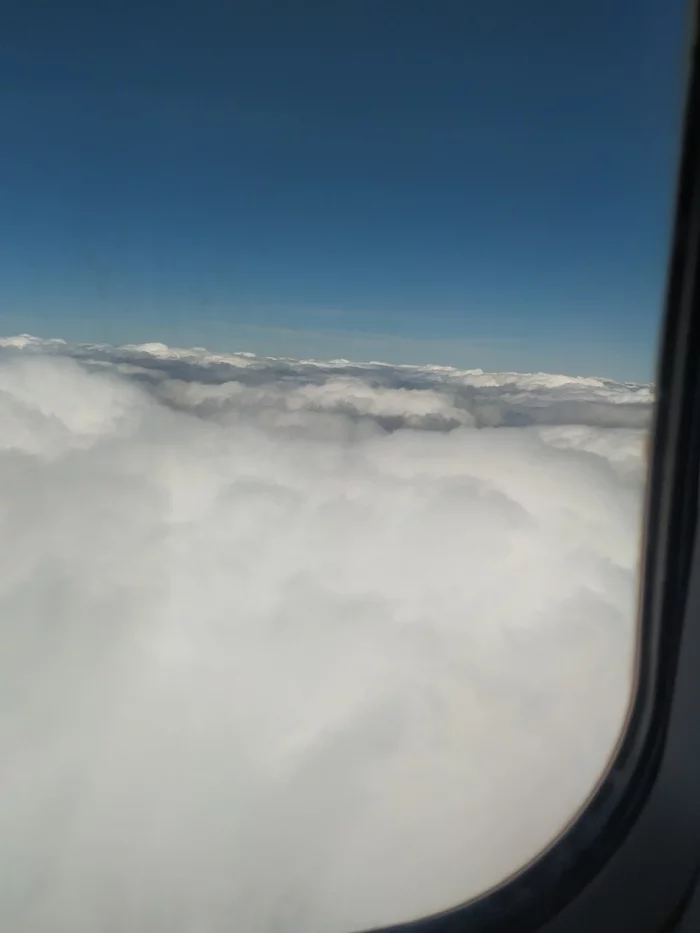 Waist-deep in the sky... - My, Sky, View from the plane, Clouds, In the sky, Longpost