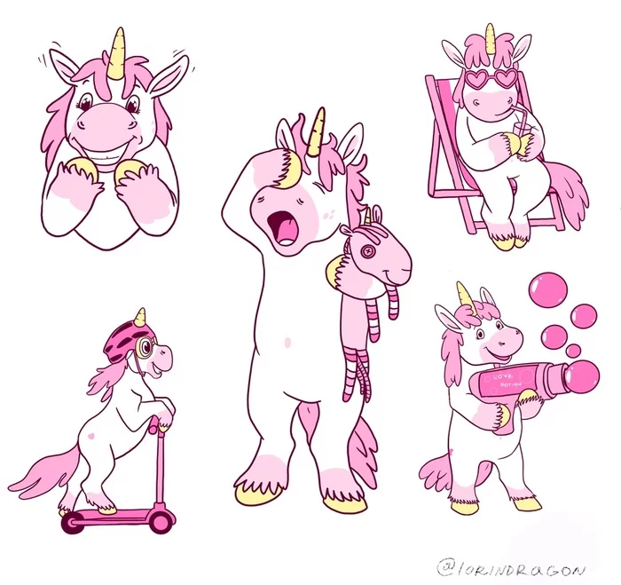 Unicorns - My, Unicorn, Stickers, Telegram