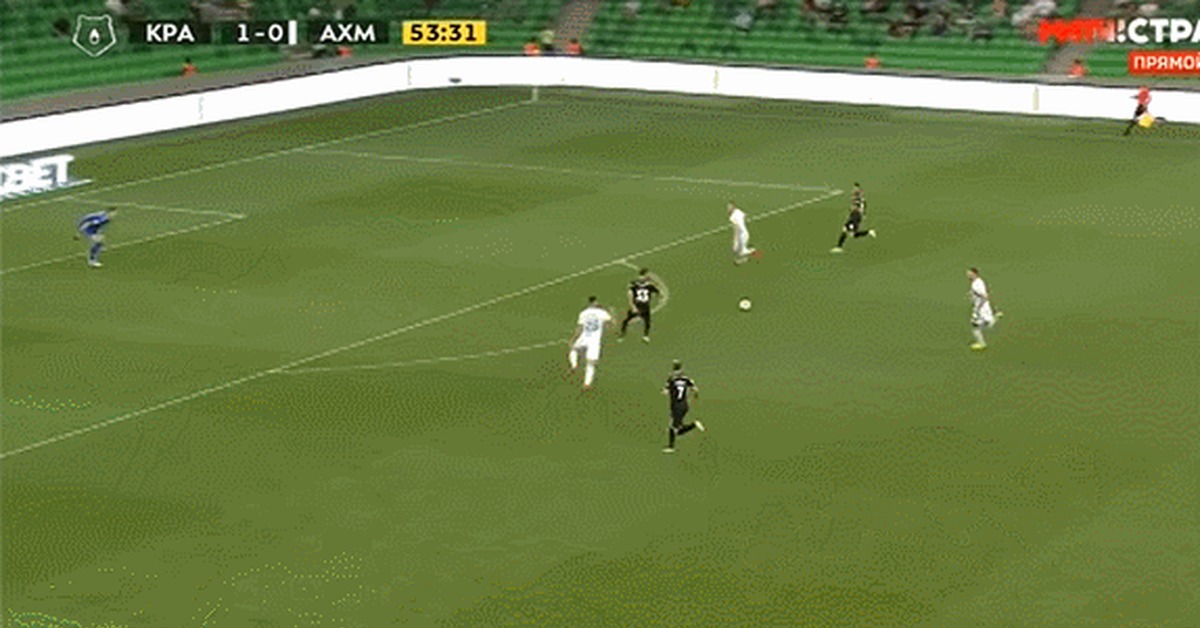 Another great goal from Krasnodar - Sport, Football, Russian Premier League, Fc Krasnodar, Goal, GIF