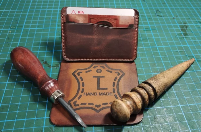 Summer version of the wallet - My, Leather, Natural leather, Leather products, Cardholder, Leather craft, Notes, Presents, Longpost