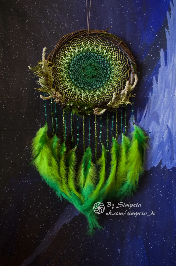 Dreamcatcher Forest King - My, Bysimpeta, Dreamcatcher, Needlework without process, Handmade, With your own hands, Forest, Nature, beauty, Longpost