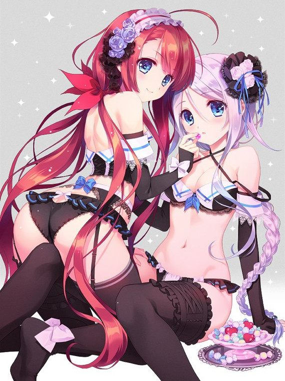 Kawakaze & Umikaze - NSFW, Kantai collection, Kawakaze, Umikaze, Anime, Anime art, Underwear, Carnelian