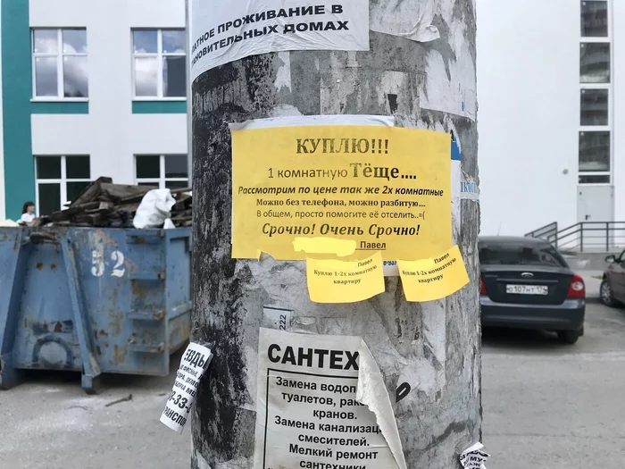 Объявление. Крик души - Семья, Квартира, Теща, Объявление, Моё