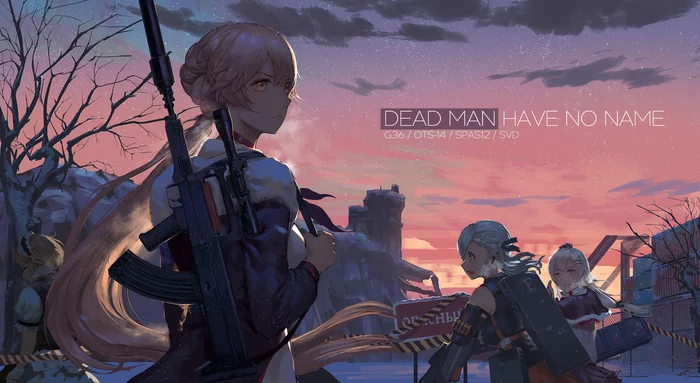 Dead man have no name - Girls Frontline, G36, Ots-14, Spas-12, Svd, Anime Art, Аниме