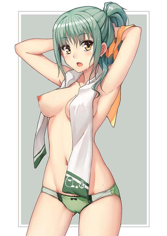 Yuubari - NSFW, Kantai Collection, Аниме, Anime Art, Yuubari, Панцу, Сиськи