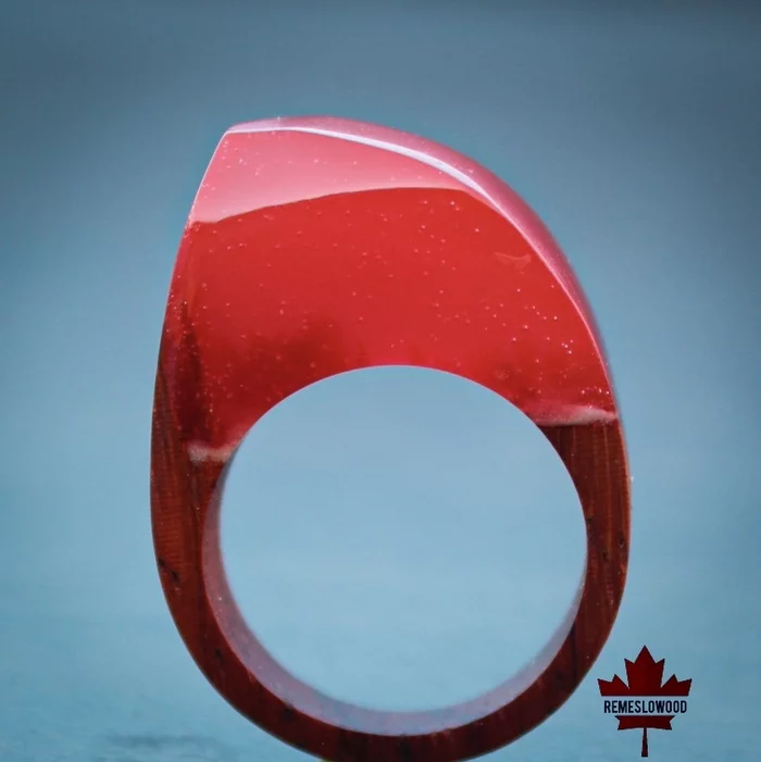 Rings made of exotic woods and jewelry resin - My, Ring, Handmade, Epoxy resin, Longpost, Needlework without process