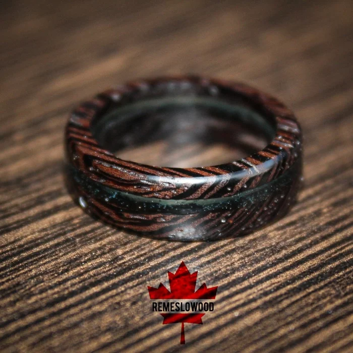 Rings made of exotic woods and jewelry resin - My, Ring, Handmade, Epoxy resin, Longpost, Needlework without process