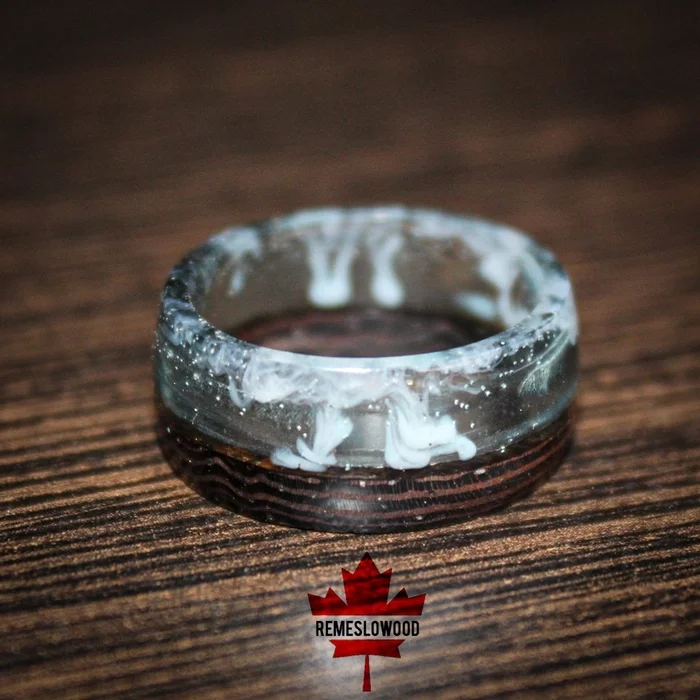 Rings made of exotic woods and jewelry resin - My, Ring, Handmade, Epoxy resin, Longpost, Needlework without process