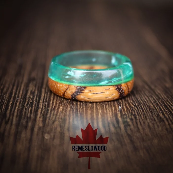 Rings made of exotic woods and jewelry resin - My, Ring, Handmade, Epoxy resin, Longpost, Needlework without process