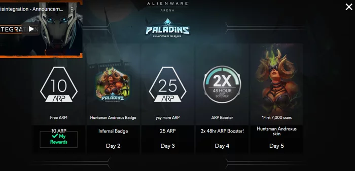 Huntsman Androxus skin для Paladins - Alienware, Paladins